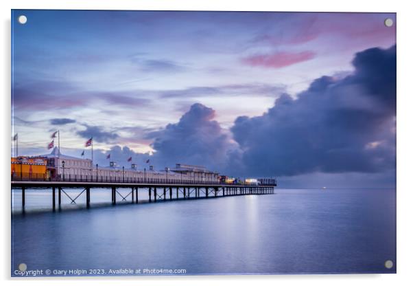 Dawn at Paignton Pier Acrylic by Gary Holpin