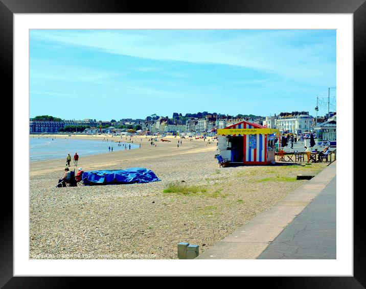 Weymouth Beach. Framed Mounted Print by john hill