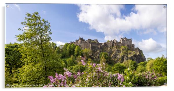 Princes Street Gardens & Edinburgh Castle | Panoramic View Acrylic by Melanie Viola
