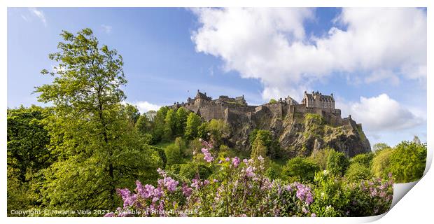 Princes Street Gardens & Edinburgh Castle | Panoramic View Print by Melanie Viola