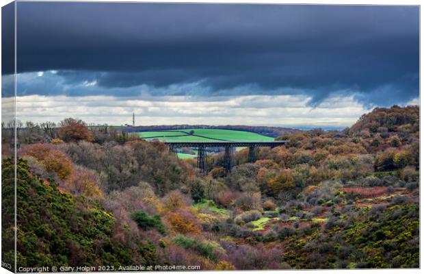 Autumn at the Meldon viaduct Canvas Print by Gary Holpin