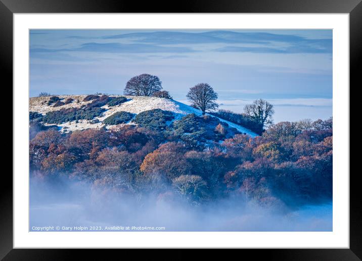 Hill in a winter mist Framed Mounted Print by Gary Holpin
