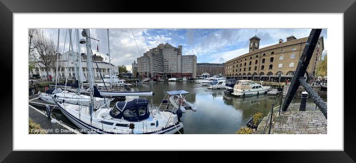 St Katherines Dock Panorama Framed Mounted Print by David Pyatt