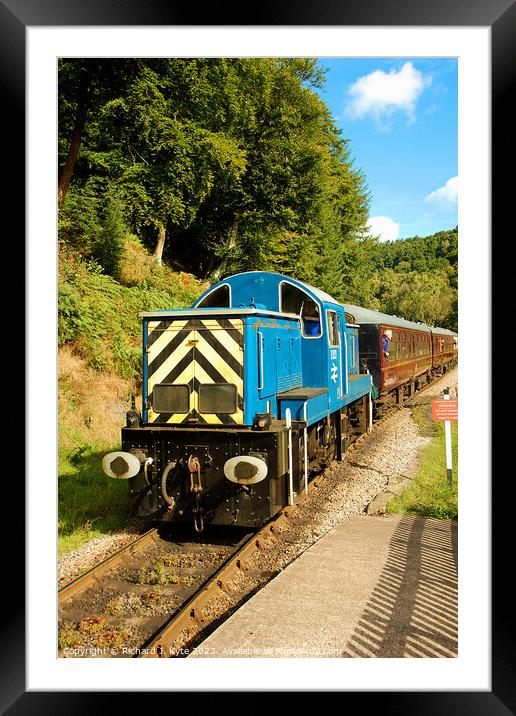 Class 14 Diesel no. 9521 approaches Norchard High Level with a Lydney-bound train, Dean Forest Railway Framed Mounted Print by Richard J. Kyte