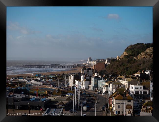 Hastings from Above. Framed Print by Mark Ward