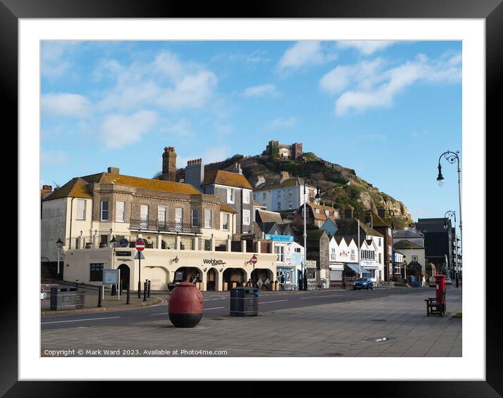 Below the East Hill in Hastings. Framed Mounted Print by Mark Ward