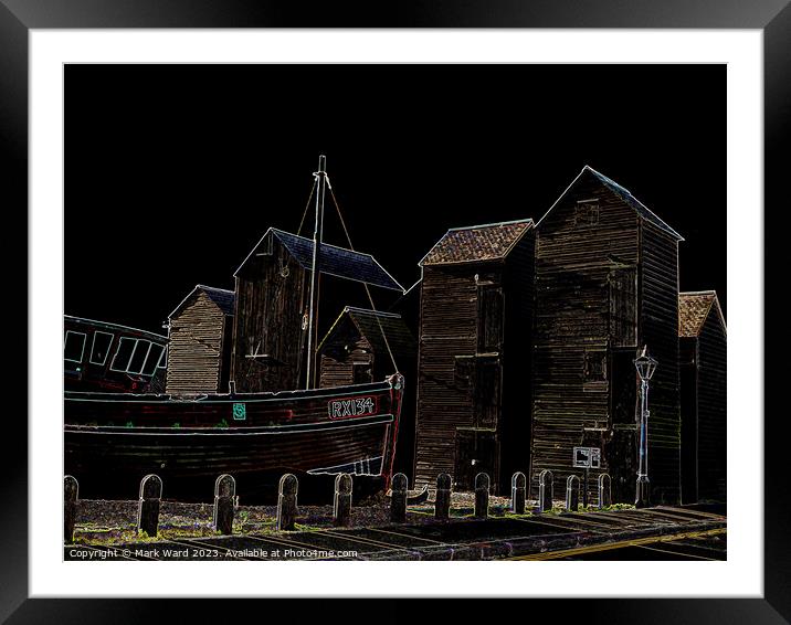 The Net Shops of Old Hastings. Framed Mounted Print by Mark Ward