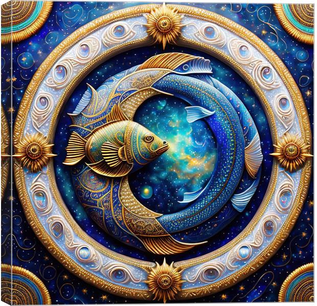 Pisces - The Water Dance Canvas Print by Roger Mechan