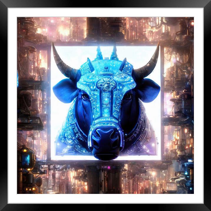Taurus Bull: A Birthday Treat Framed Mounted Print by Roger Mechan