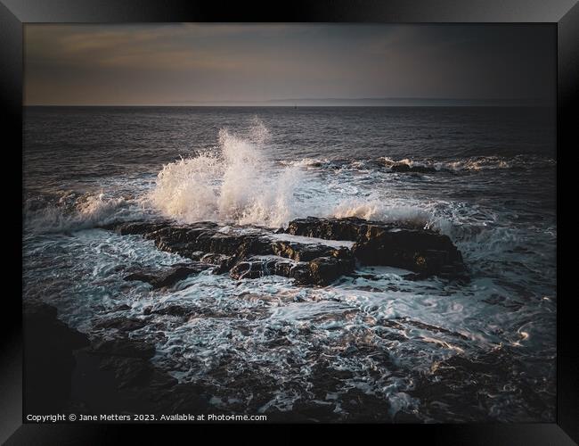 Crashing Waves  Framed Print by Jane Metters