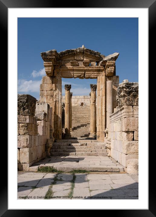 Gerasa or Jerash Cathedral Gateway Framed Mounted Print by Dietmar Rauscher