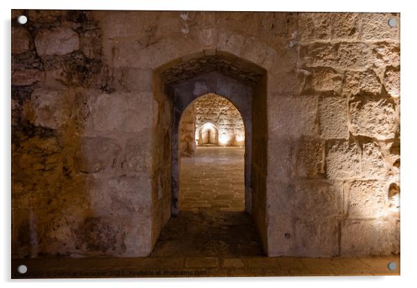 Ajloun Castle Interior in Jordan Acrylic by Dietmar Rauscher