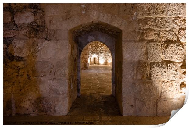 Ajloun Castle Interior in Jordan Print by Dietmar Rauscher