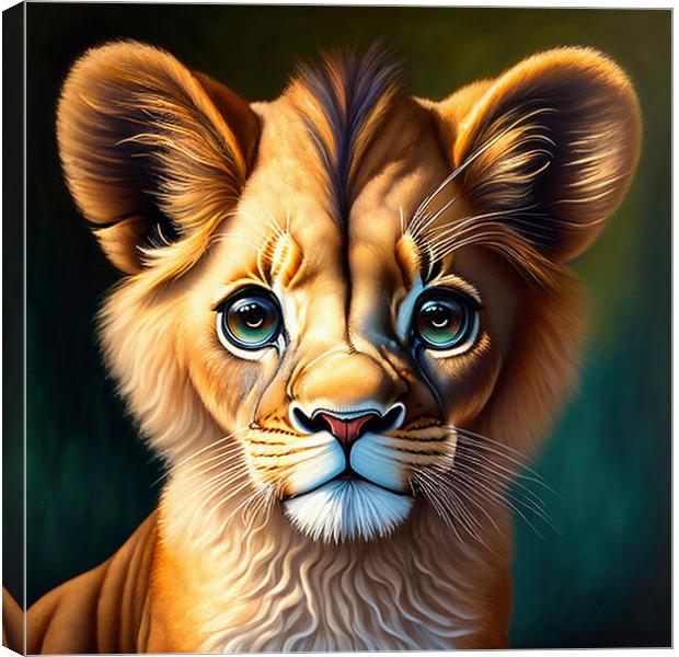 Leo the Lion Cub: A Fiery Sign of the Zodiac Canvas Print by Roger Mechan