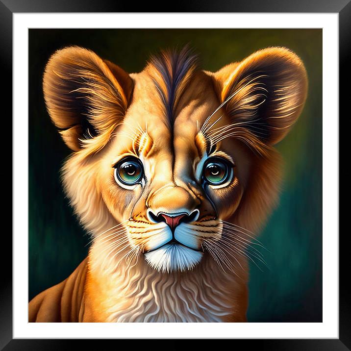 Leo the Lion Cub: A Fiery Sign of the Zodiac Framed Mounted Print by Roger Mechan