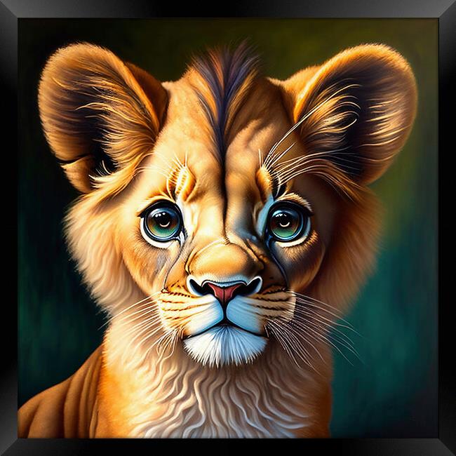 Leo the Lion Cub: A Fiery Sign of the Zodiac Framed Print by Roger Mechan