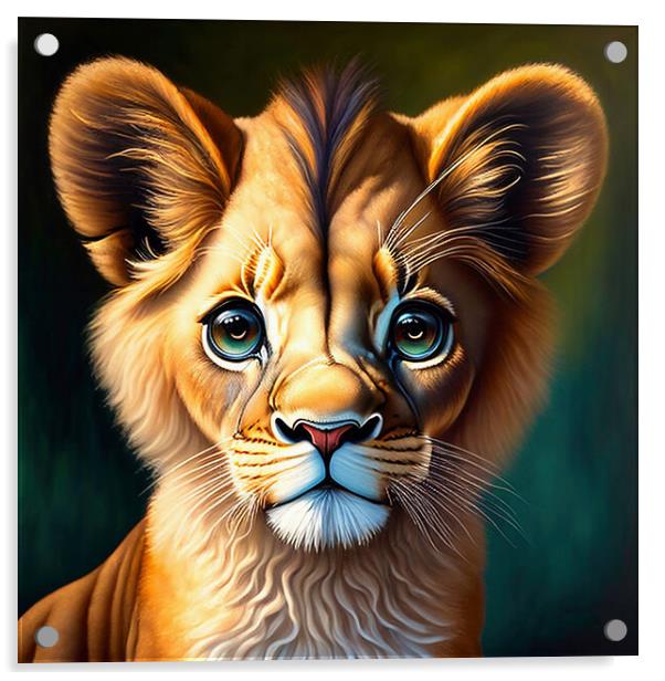 Leo the Lion Cub: A Fiery Sign of the Zodiac Acrylic by Roger Mechan