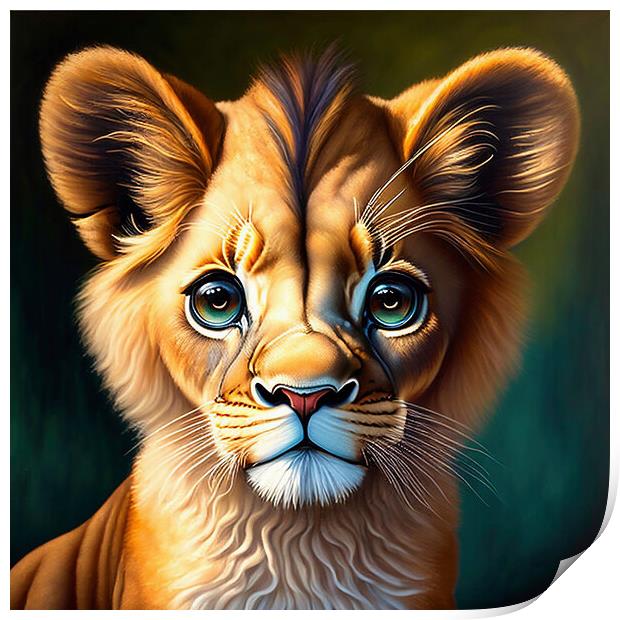 Leo the Lion Cub: A Fiery Sign of the Zodiac Print by Roger Mechan