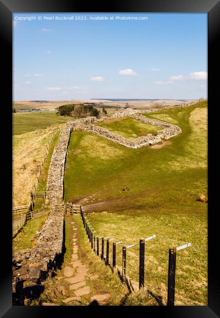 Hadrians Wall and Pennine Way Walking Trail Framed Print by Pearl Bucknall
