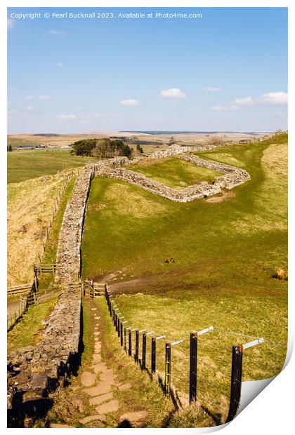 Hadrians Wall and Pennine Way Walking Trail Print by Pearl Bucknall