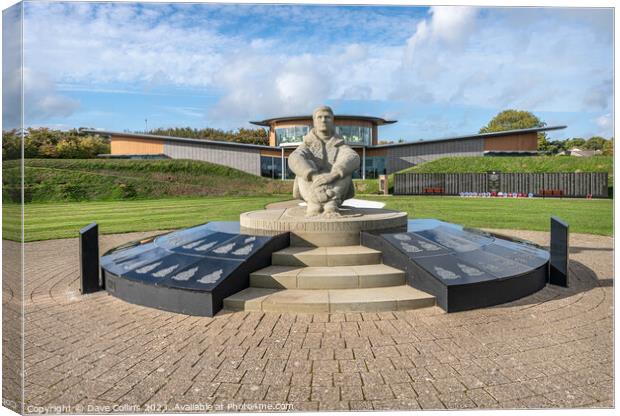 The central statue at the RAF Battle of Britain Memorial with the visitor centre in the background, Capel-le-Ferne, England Canvas Print by Dave Collins