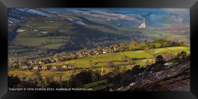 Hathersage in Winter light Framed Print by Chris Drabble