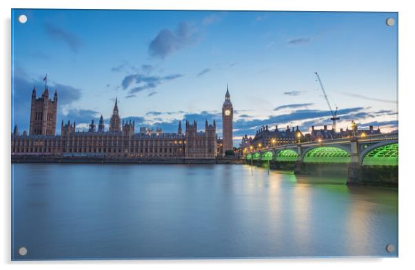 Westminster Bridge after sunset Acrylic by Jason Wells