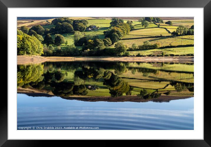 Ladybower ripples Framed Mounted Print by Chris Drabble