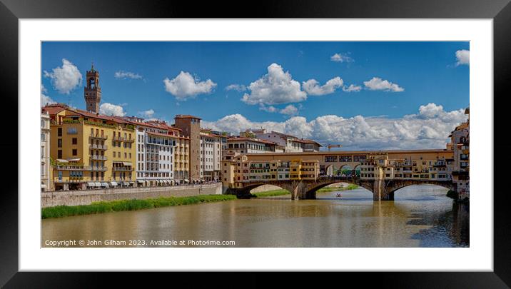 Ponte Vecchio Florence Italy  Framed Mounted Print by John Gilham