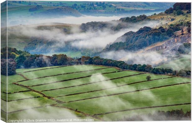 Mist in the Derwent Valley (3) Canvas Print by Chris Drabble