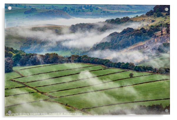 Mist in the Derwent Valley (3) Acrylic by Chris Drabble