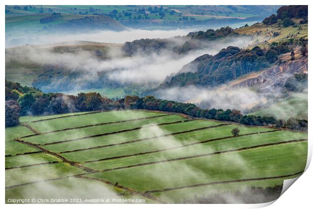 Mist in the Derwent Valley (3) Print by Chris Drabble