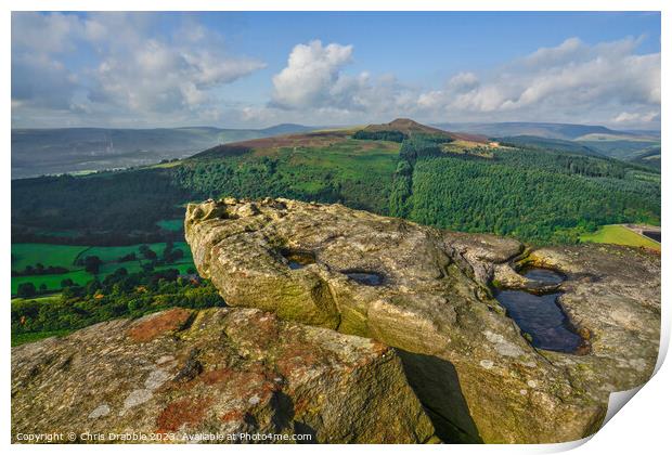 The view from Bamford Edge (4) Print by Chris Drabble