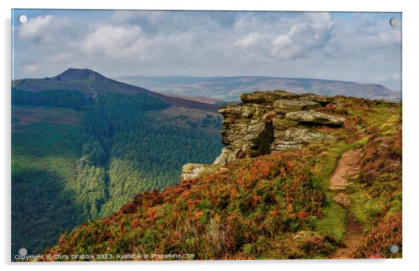 Win Hill from Bamford Edge (1) Acrylic by Chris Drabble