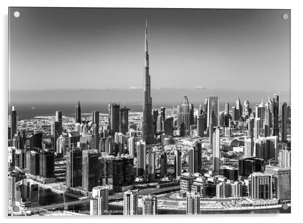 Aerial Dubai Burj Khalifa Skyscraper Business Bay  Acrylic by Spotmatik 
