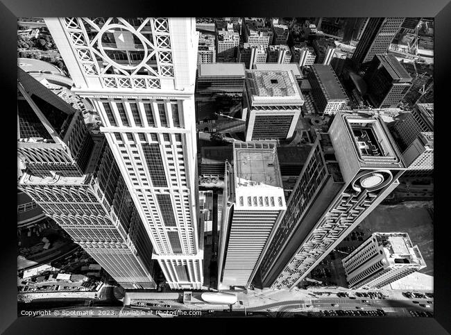 Aerial Dubai view of modern city skyscrapers Framed Print by Spotmatik 
