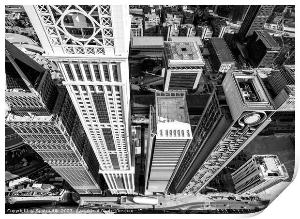 Aerial Dubai view of modern city skyscrapers Print by Spotmatik 