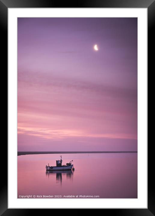 Moon Boat Framed Mounted Print by Rick Bowden