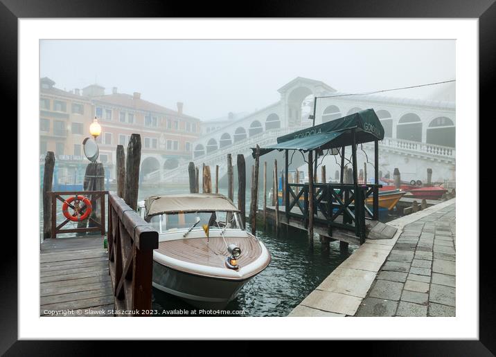 Venice in Fog Framed Mounted Print by Slawek Staszczuk