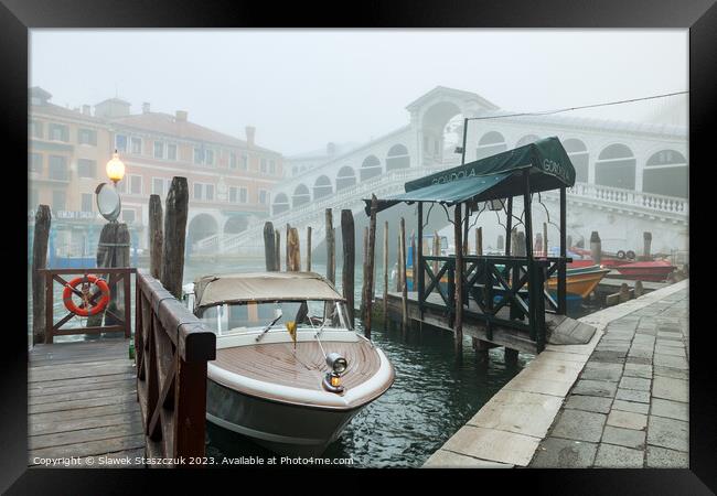 Venice in Fog Framed Print by Slawek Staszczuk