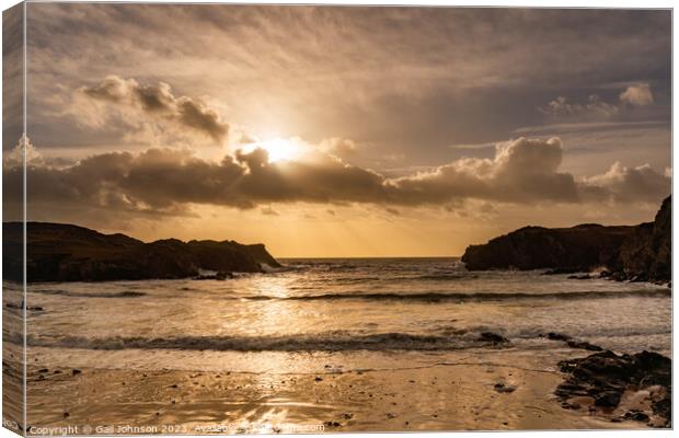 rough weather walking around Anglesey coastline  Canvas Print by Gail Johnson