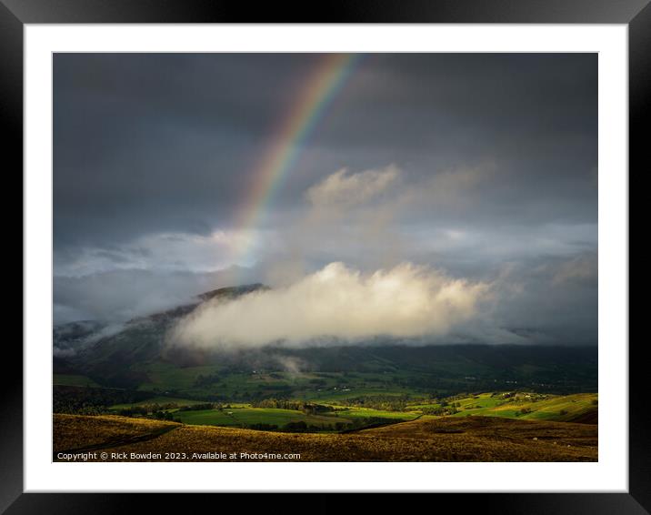 Rainbow over Blencathra Framed Mounted Print by Rick Bowden