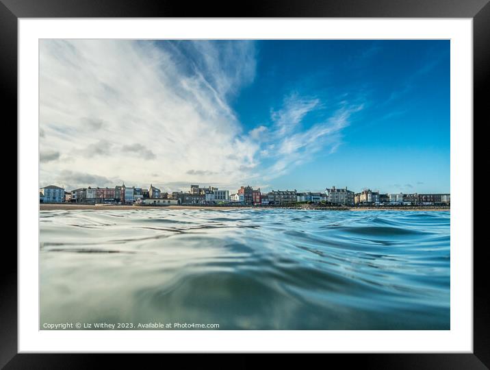 Morecambe from the Sea Framed Mounted Print by Liz Withey