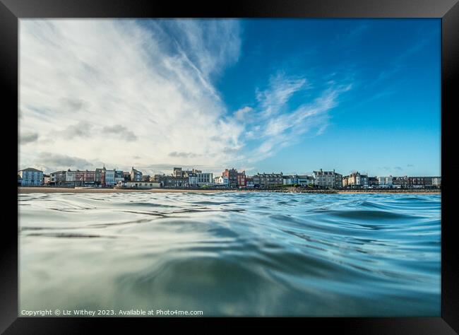 Morecambe from the Sea Framed Print by Liz Withey