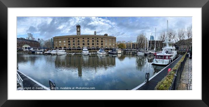St Katherine Dock Panorama Framed Mounted Print by David Pyatt