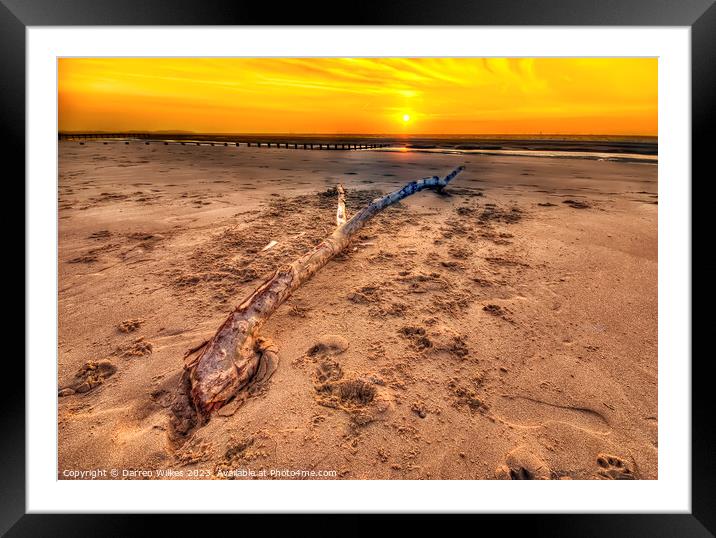 Serene Sunset on Kinmel Bay Beach Framed Mounted Print by Darren Wilkes