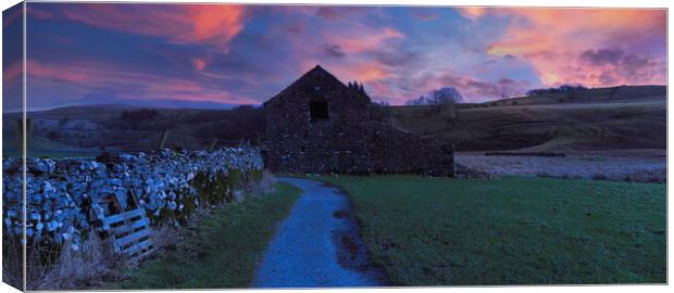 An Evening Walk along the Yorkshire Dales Canvas Print by simon cowan