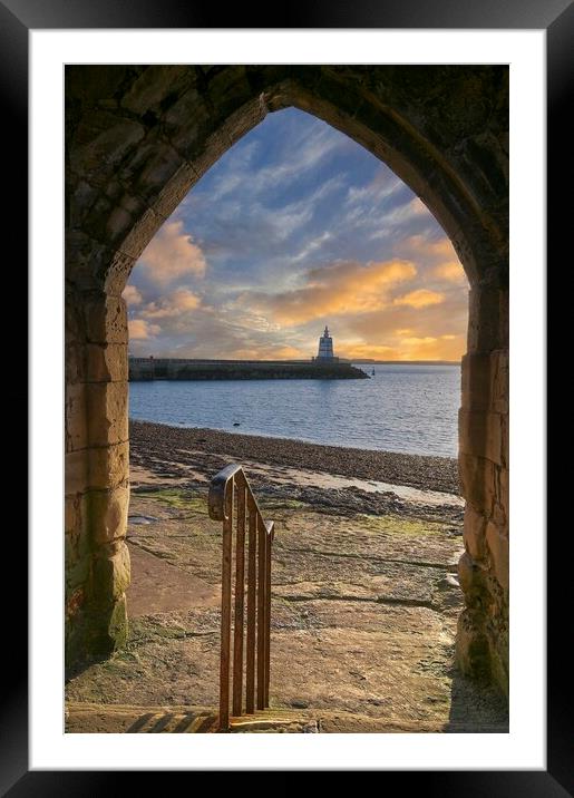 Hartlepool Pier and Lighthouse from Sandwell Gate Framed Mounted Print by Martyn Arnold