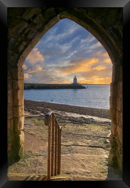 Hartlepool Pier and Lighthouse from Sandwell Gate Framed Print by Martyn Arnold