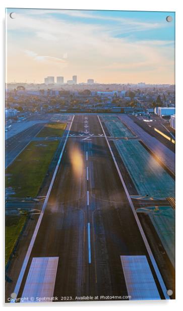 Aerial POV view of aircraft taking off California Acrylic by Spotmatik 